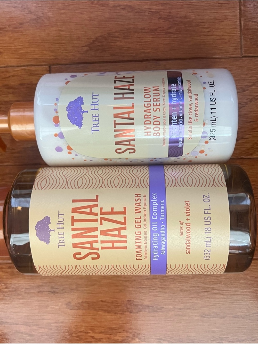 Santal Haze Hydraglow Body Serum & Foaming Gel Wash - Cream tree hut